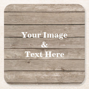 Personalised Custom Your Own Photo Wooden Square P Square Paper Coaster