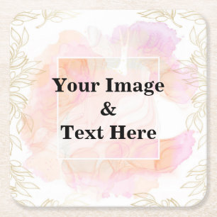 Personalised Custom Your Own Photo Wooden Square P Square Paper Coaster