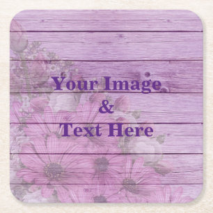 Personalised Custom Your Own Photo Wooden Square P Square Paper Coaster