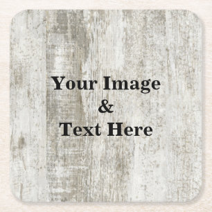 Personalised Custom Your Own Photo Wooden Square P Square Paper Coaster