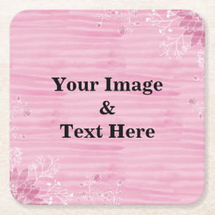 Personalised Custom Your Own Photo Wooden Square P Square Paper Coaster