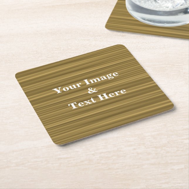 Personalised Custom Your Own Photo Wooden Square Paper Coaster (Angled)