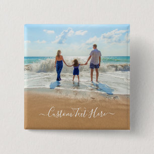 Personalised Custom Your Photo and Text Button