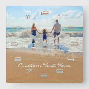 Personalised Custom Your Photo and Text Clock
