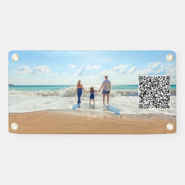 Personalised Custom Your Photo Banner with QR Code (Horizontal)