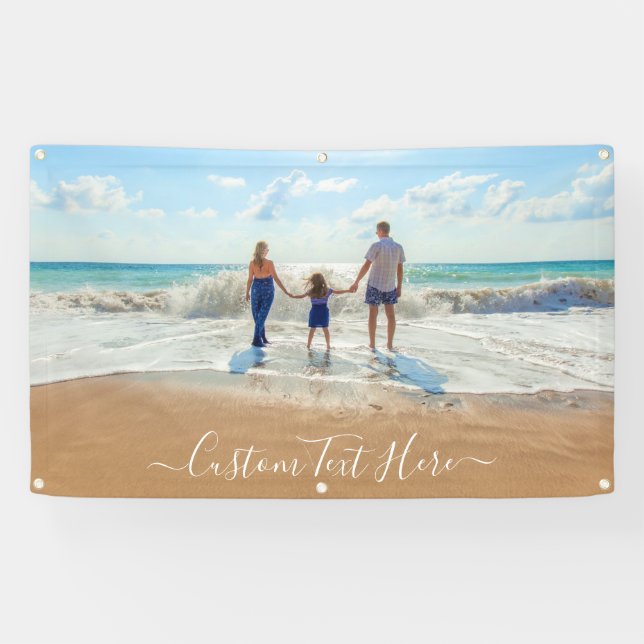 Personalised Custom Your Photo Banner with Text (Horizontal)
