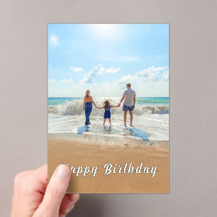 Personalised Custom Your Photo Birthday Card Acrylic Invitations