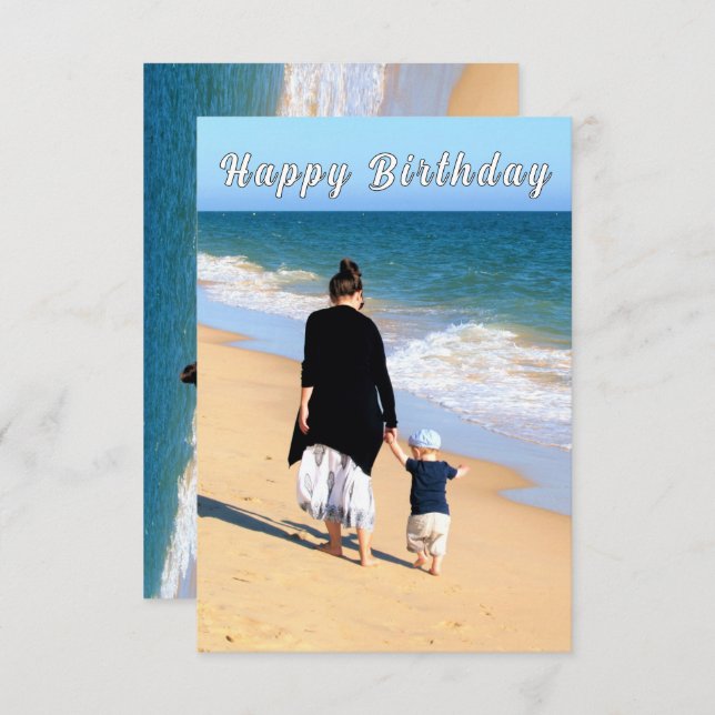 Personalised Custom Your Photo Birthday Cards (Front/Back)