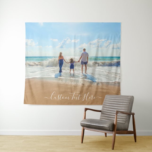 Personalised Custom Your Photo Tapestry with Text (In Situ (Horizontal))