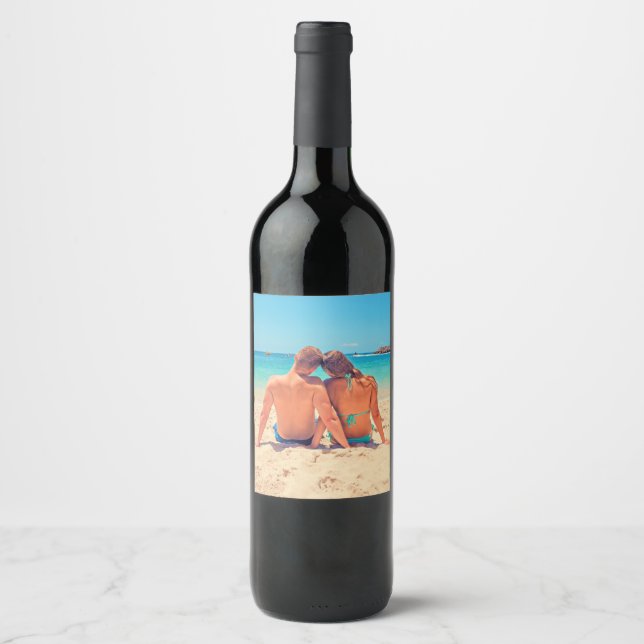 Personalised Custom Your Photo Wine Bottle Label (Front)