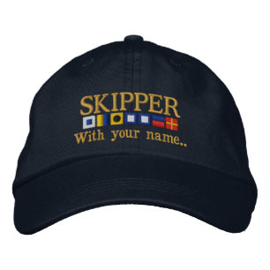 Personalised Custom Your Skipper Nautical Flags Embroidered Hat