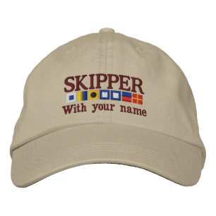 Personalised Custom Your Skipper Nautical Flags Embroidered Hat