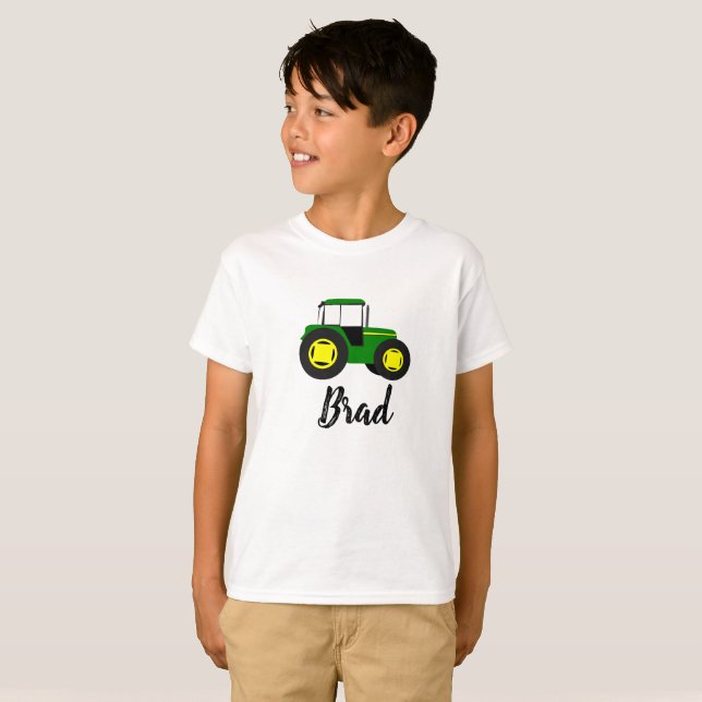 Personalised customisable kid's farm tractor T-Shirt (Front Full)