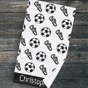 Personalised Customisable Soccer Fan Kid Player Hand Towel