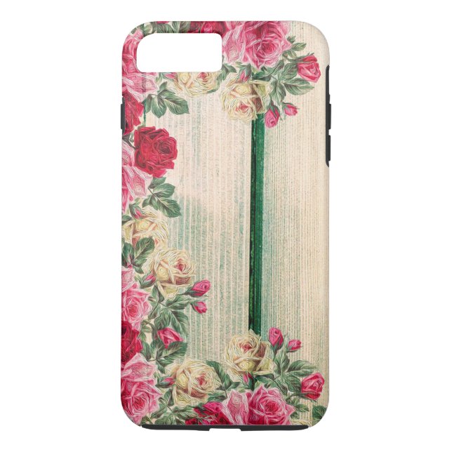 Personalised Customise Wooden Pink Roses Case-Mate iPhone Case (Back)