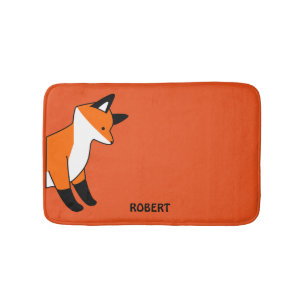 Personalised customised Animal Fox Orange Bath Mat