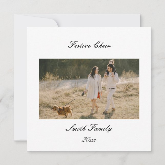 Personalised Customised Family Christmas Greetings Holiday Card (Front)