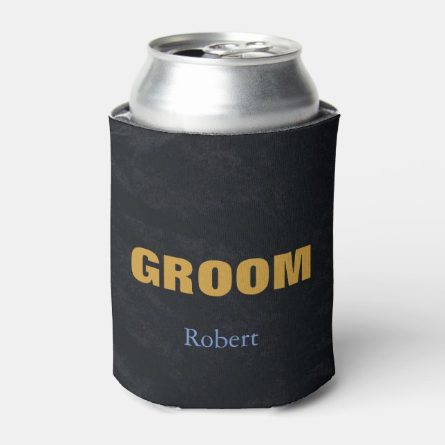 Personalised Customised Gold Groom Can Cooler (Can Front)