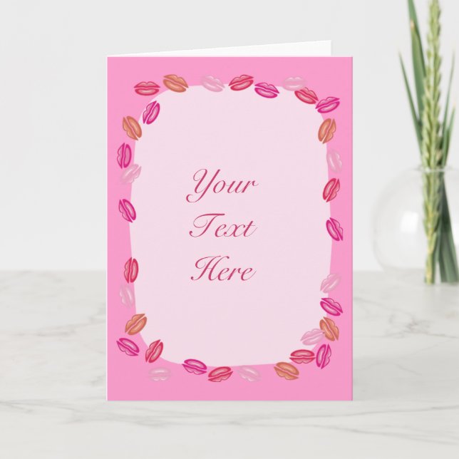 Personalised Customised Lips Border Card (Front)