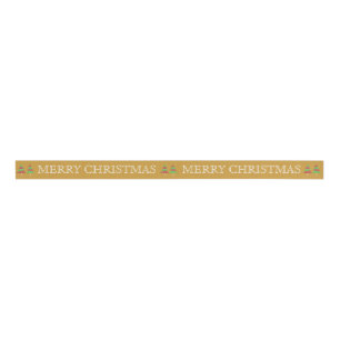 Personalised Customised Merry Christmas Grosgrain Grosgrain Ribbon