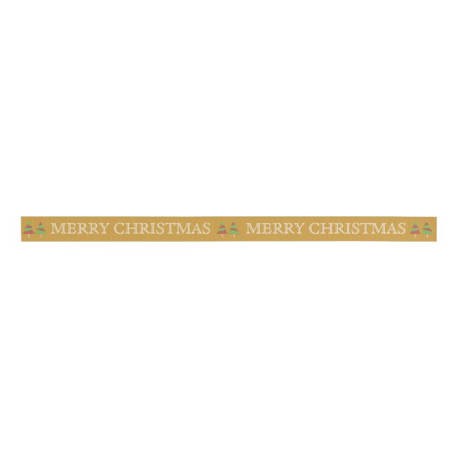 Personalised Customised Merry Christmas Grosgrain Grosgrain Ribbon (Front)