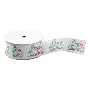 Personalised Customised Merry Christmas Grosgrain  Grosgrain Ribbon