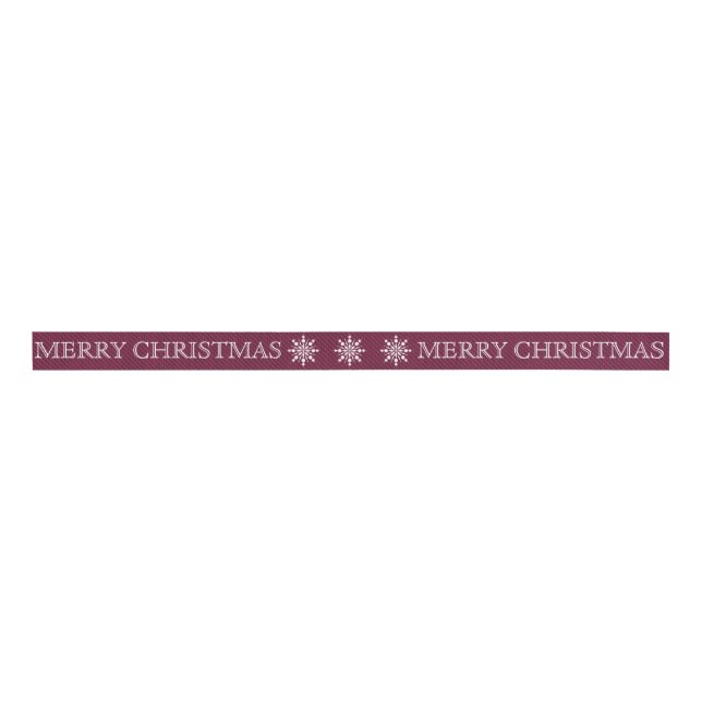 Personalised Customised Merry Christmas Grosgrain Ribbon (Front)