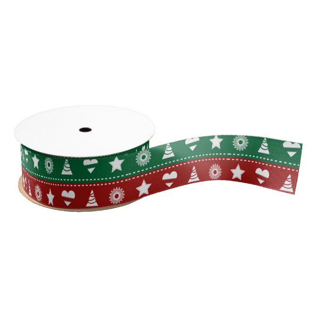 Personalised Customised Merry Christmas Grosgrain Ribbon (Spool)