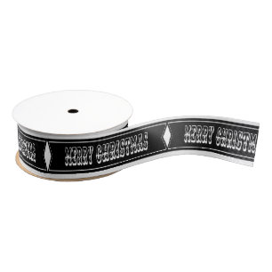 Personalised Customised Merry Christmas Grosgrain Ribbon