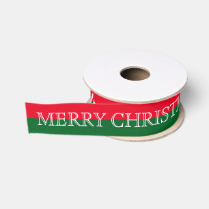 Personalised Customised Merry Christmas Grosgrain Ribbon