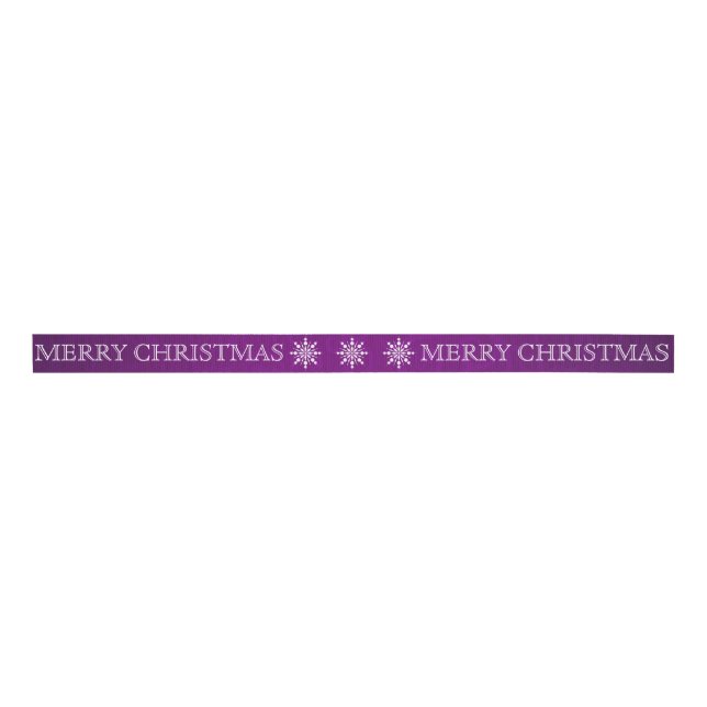 Personalised Customised Merry Christmas Grosgrain Ribbon (Front)