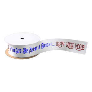 Personalised Customised Merry Christmas Satin Ribbon