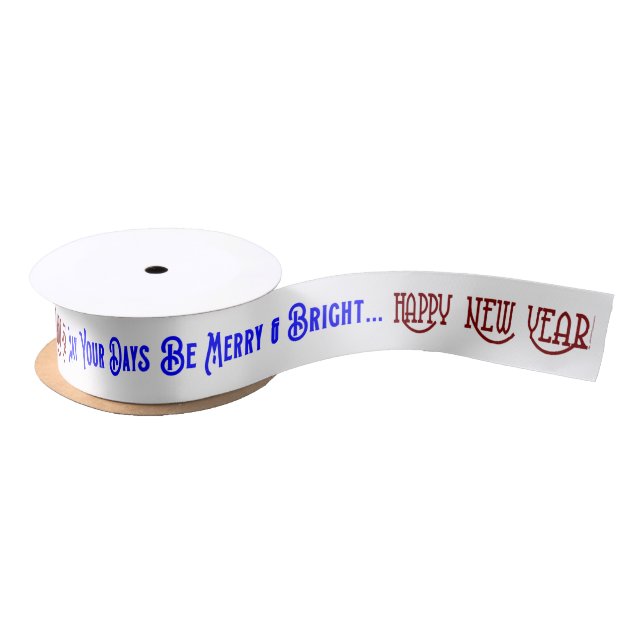 Personalised Customised Merry Christmas Satin Ribbon (Spool)