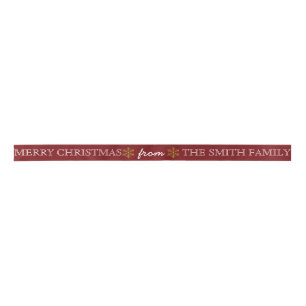 Personalised Customised Merry Christmas Satin Ribbon