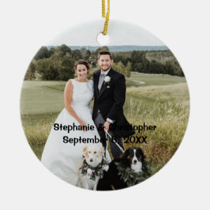 Personalised Customised Wedding Photo Christmas Ceramic Tree Decoration