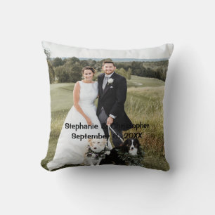 Personalised Customised Wedding Photo Throw Pillow
