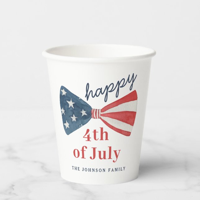 Personalised Cute 4th of July Paper Cups (Front)