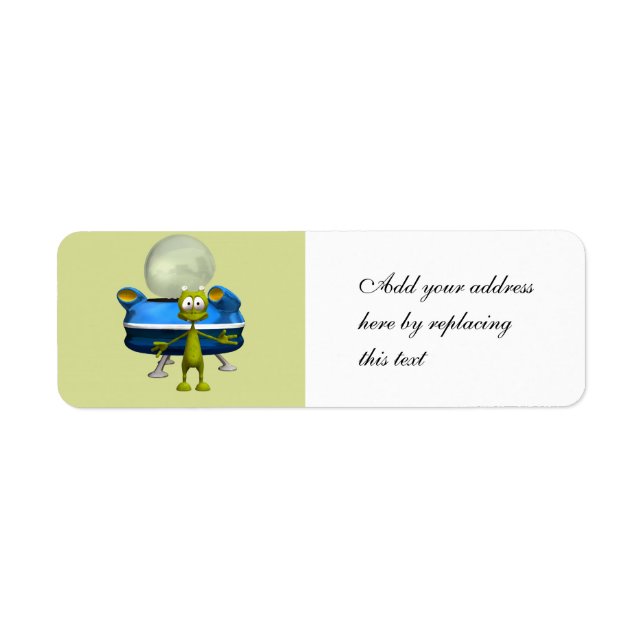 Personalised Cute Alien UFO Space Cartoon (Front)