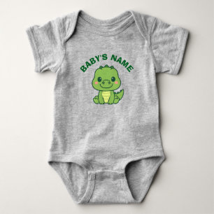 Personalised Cute Alligator Baby Bodysuit