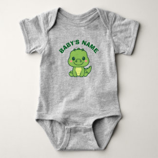 Personalised Cute Alligator Baby Bodysuit