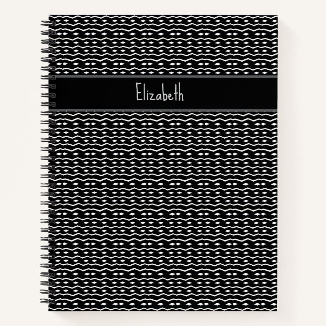 Personalised, Cute and Elegant Zebra Pattern Notebook (Front)
