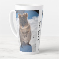 Personalised cute and happy quokka on the beach