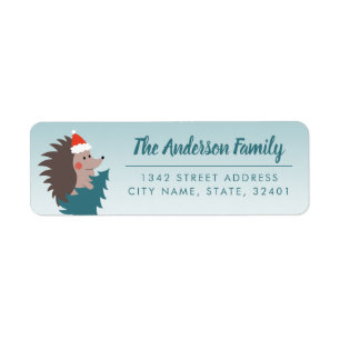 Personalised Cute and Modern Hedgehog Christmas