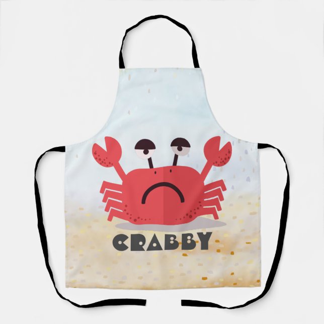 Personalised Cute and Simple Crabby Crab Apron (Front)