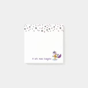 Personalised Cute and Simple Floral Unicorn Post-it Notes