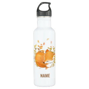 Personalised Cute Animal Sleeping Fox Bottle Water