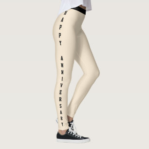 Personalised Cute Anniversary Day Champagne Gold Leggings