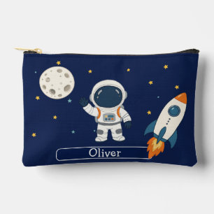 Personalised Cute Astronaut Moon Space Kids Accessory Pouch