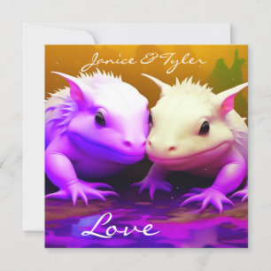 Personalised Cute Axolotl Couple Love AI art