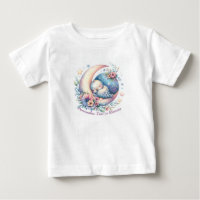 Personalised Cute Baby Bird Sleeping on Moon